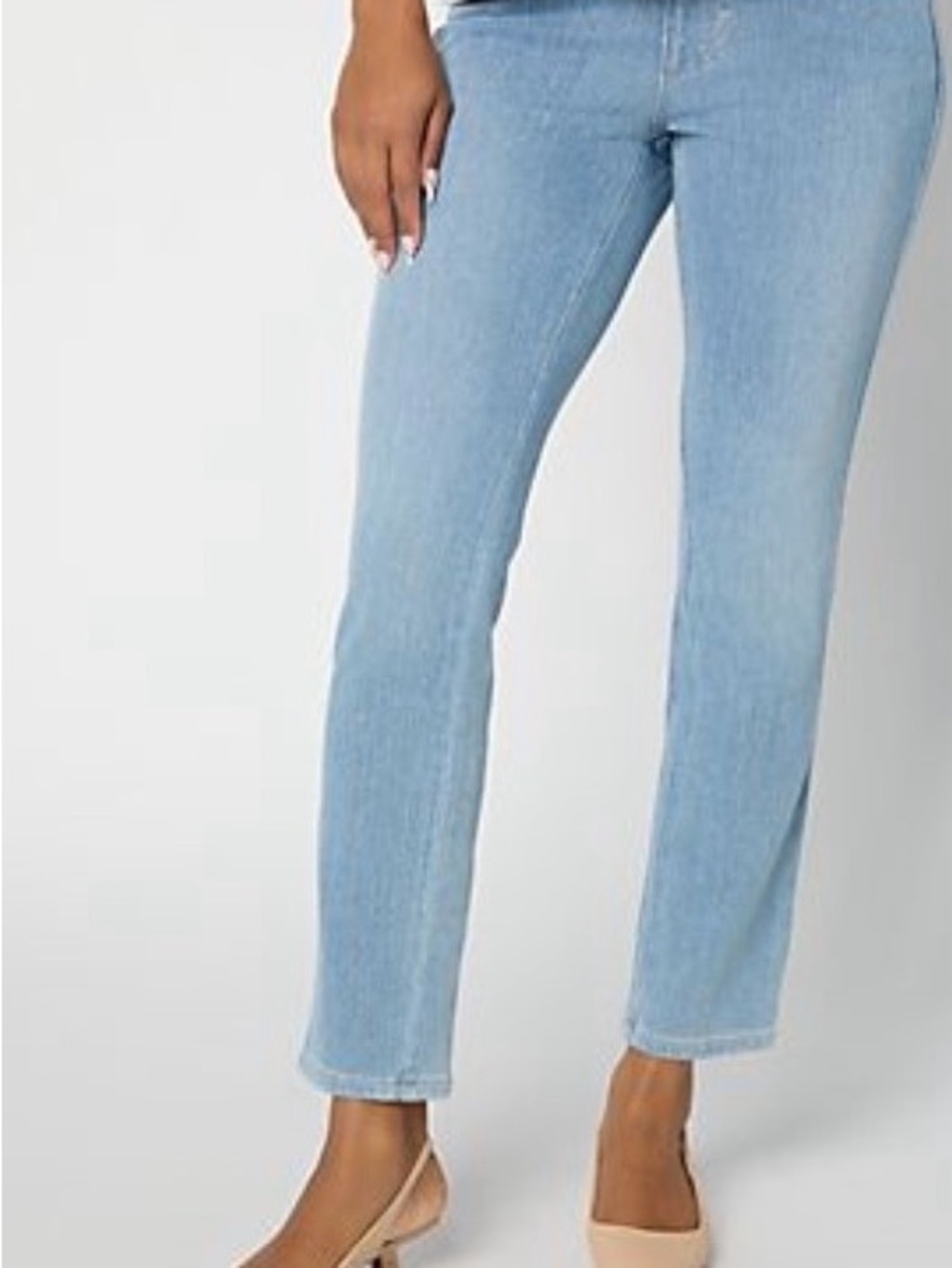 Belle Light Blue Straight Leg Women's  Stretch Jeans